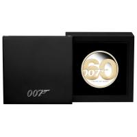Image 3 for 2022 60 Years of Bond 2oz Silver Proof Gilded Coin