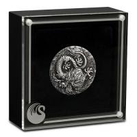 Image 4 for 2022 2oz Silver Antiqued Dragon Coin - Chinese Myths and Legends