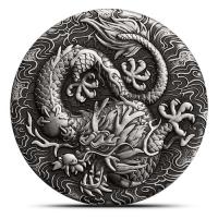 Image 2 for 2022 2oz Silver Antiqued Dragon Coin - Chinese Myths and Legends