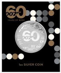 Image 1 for 2022 60 Years of Bond 1oz Silver Coin in Card Tuvalu Coin - Perth Mint