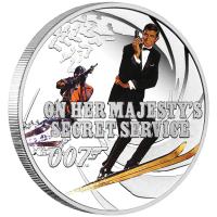 Image 1 for 2021 James Bond 007 On Her Majestys Secret Service Half oz Silver Proof
