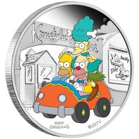 Image 1 for 2022 The Simpsons Krustylu Studios 1oz Coloured Silver Proof