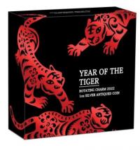 Image 5 for 2022 Year of the Tiger Rotating Bead $1 1oz Silver Antiqued Coin - Perth Mint Tuvalu Coin