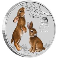 Image 2 for 2023  Year of the Rabbit - 2022 Sydney Money Expo Quarter oz Coloured Silver Coin -