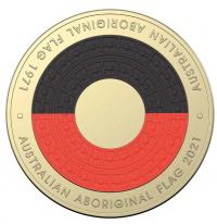 Image 3 for 2021 $2 Aboriginal Flag Coloured Coin in DCPL Card packaging