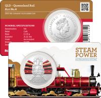 Image 2 for 2022 Australian Steam Trains with all 7 Coins in Card in Presentation Folder - Full Set