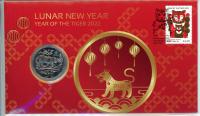 Image 1 for 2022 Issue 3 - Lunar New Year Year of the Tiger 2022 PNC with RAM .50 cent Coin and Christmas Island Stamp