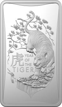 Image 1 for 2022 $1 FRUNC Half oz INGOT Year of the Tiger Silver Coin