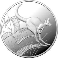 Image 2 for 2022 $1 Kangaroo Silver Bounding Fine Silver Half Oz Proof Coin