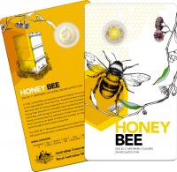 Image 1 for 2022 $2.00  Australian Honey Bee 'C' Mintmark Coloured UNC Coin on card