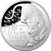 Image 3 for 2022 $5 Lunar Year of Tiger Silver Proof Domed Coin