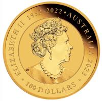 Image 3 for 2023 $100 Austraian Swan 1oz Gold 99.99% Bullion Coin (Memorial Effigy)