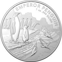 Image 1 for 2023 $1 Australian Antarctic Territory Emperor Penguin 1oz Silver RAM Investment Coin 