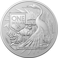 Image 1 for 2023 $1 Australia's Coat of Arms - Queensland  1oz Silver Investment  RAM Coin in Capsule (Third in Series) - Memorial Effigy