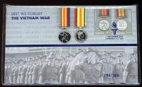 Image 1 for 2023 Lest We Forget The Vietnam War - Mini Replica Medal Prestige Cover - Impressions Release 294-300