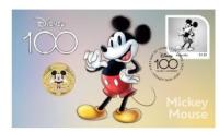 Image 2 for 2023 Issue 24 & 25 - Disney 100 - Mickey Mouse & Minnie Mouse with Coloured Tuvalu Perth Mint $1 PNC