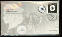 Image 1 for 2023 Poppies of Remembrance Prestige - White Cover with White Magnetic Badge - For peace and all war victims