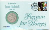 Image 1 for 2023 In Memoriam Queen Elizabth II 1926-2022 Passion for Horses Postal Medallion Cover
