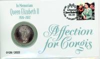 Image 1 for 2023 In Memoriam Queen Elizabeth II 1926 - 2022 Affection for Corgis Postal Medallion Cover