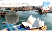 Image 1 for 2023 Sydney Opera House Postal Medallion Cover with Opera House Medallion 50 Years