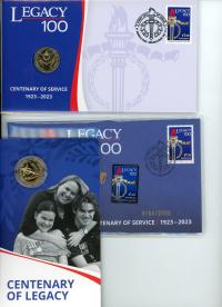 Image 2 for 2023 Legacy 100 Centenary of Service 1923-2023 Set of three - Coin, PNC & PMC