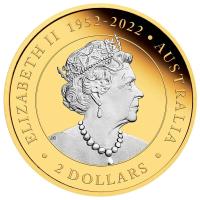 Image 2 for 2023 Australian Kangaroo 2oz Silver Proof Reverse Gilded $2 Coin