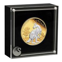 Image 3 for 2023 Australian Kangaroo 2oz Silver Proof Reverse Gilded $2 Coin