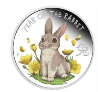 Image 2 for 2023 50 Cent - Year of the Rabbit - Baby Half oz SIlver Proof Coloured Coin