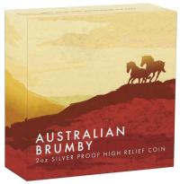 Image 1 for  2023 Australian Brumby 2oz Silver Proof High Relief Coin