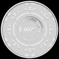 Image 2 for 2023 $1 James Bond Casino Royale Casino Chip 1oz Silver Coin in Card