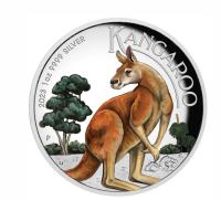 Image 1 for 2023 $1 Australian Kangaroo 1oz Silver High Relief Coloured Coin