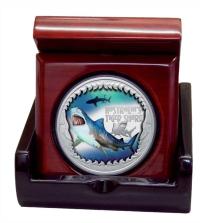 Image 2 for 2023 $1 Deadly & Dangerous Australia's Tiger Shark 1oz Silver Proof Coloured Coin