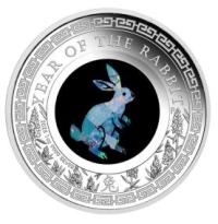 Image 1 for 2023 $1 Australian Opal Lunar Series - Year of the Rabbit 1oz Silver Proof Coin
