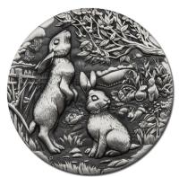 Image 4 for 2023 $2 Australian Lunar Series III - Year of the Rabbit 2oz Silver Antiqued Coin