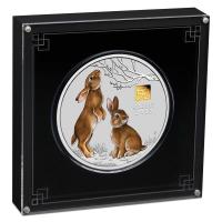 Image 3 for 2023 $30 Australian Lunar Series III Year of the Rabbit 1 Kg Silver with Gold Privy Mark