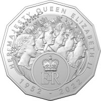 Image 2 for 2023 50 cent Elizabeth Regina - HM Queen Elizabeth Commemoration CuNi UNC Coin on Card - STRICT LIMITS APPLY