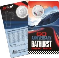 Image 1 for 2023 50 cent Bathurst 60th Anniversary of the Bathurst 1000 Coloured Coin on Card