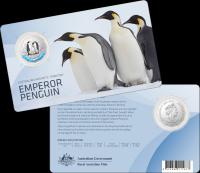 Image 1 for 2023 50 cent - Australian Antarctic Territory - Emperor Penguin Coloured CuNi UNC Coin on Card