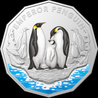 Image 2 for 2023 50 cent - Australian Antarctic Territory - Emperor Penguin Coloured CuNi UNC Coin on Card