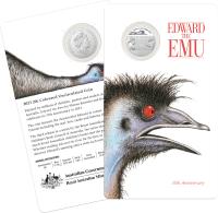 Image 1 for 2023 20 cent 35th Anniversary of Edward the Emu Coloured CuNi UNC Coin on Card