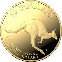 Image 3 for 2023 $10 30th Anniversary of the Kangaroo Series - Mob of Thirty One Tenth oz Gold 'C' Mintmark Proof Coin