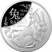 Image 1 for 2023 $5 Domed Fine Silver Proof Coin – Year of the Rabbit