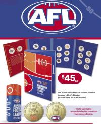 Image 1 for 2023 $1 AFL & AFLW Collectable Coin Folder & 20 $1 RAM Coins in UNOPENED Tube 