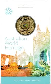Image 1 for 2023 $5 Australian World Heritage Properties FRUNC  Frosted Coloured Coin on Card