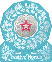 Image 3 for 2023 50 Cent - Christmas Decoration - Festive Floral CuNi UNC Coin hanging Decoration Holder - SET OF 5 