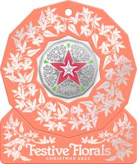 Image 4 for 2023 50 Cent - Christmas Decoration - Festive Floral CuNi UNC Coin hanging Decoration Holder - SET OF 5 