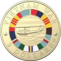 Image 2 for 2023 $2 50th Anniversary of the End of Australia's Involvement in the Vietnam War Coloured 'C' Mintmark UNC AlBr Coin