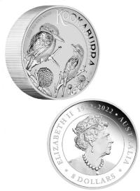 Image 2 for 2023 $8 Australian Kookaburra 5oz Silver Incused Coin