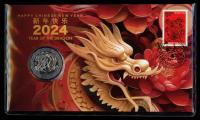 Image 1 for 2024 Issue 3 Happy Chinese New Year 2024 Year of the Dragon PNC with RAM  Tetradecagon Dragon 50 cents
