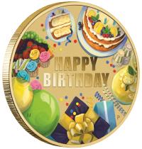 Image 2 for 2024 Issue 5 - Happy Birthday PNC with Coloured Perth Mint Tuvalu $1 coin